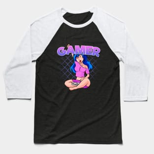 Gamer Girl Video Gaming Baseball T-Shirt